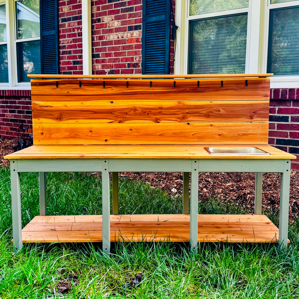 Large Kids' Outdoor Mud Kitchen | Durable Wood Play | RBJ Woodworks